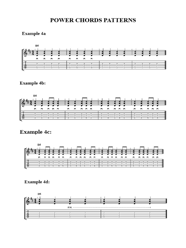 Power Chords Patterns | PDF