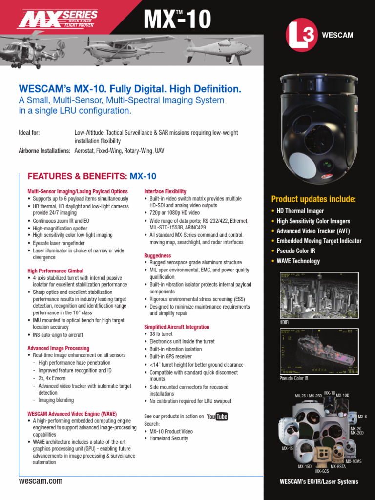 WESCAM MX-10 Multi-Sensor System Overview | PDF | Electronics