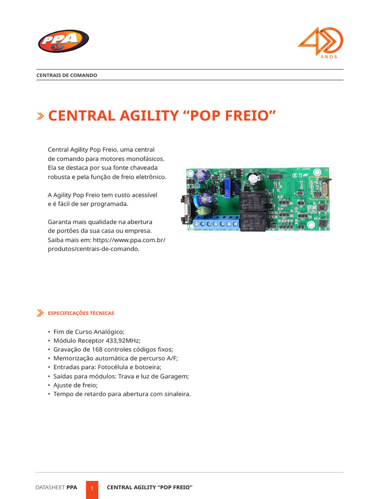 Manual da Central Agility Pop Freio | PDF