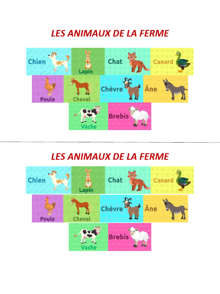 Les Animaux de La Ferme | PDF