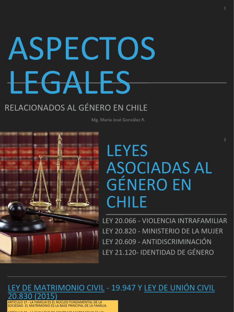 Clase 4 - Aspectos Legales Del Género en Chile 2021 | PDF | Igualdad de ...