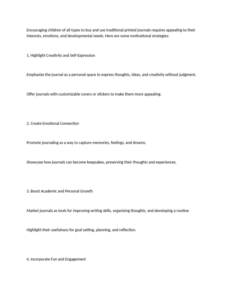 Most Important Area To Include in Kids Journal | PDF | Thought | Creativity