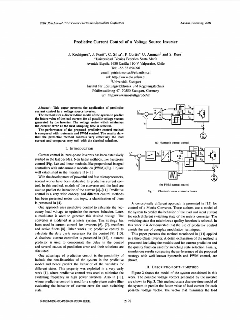 Predictive Current Control in Inverters | PDF | Power Inverter | Power ...