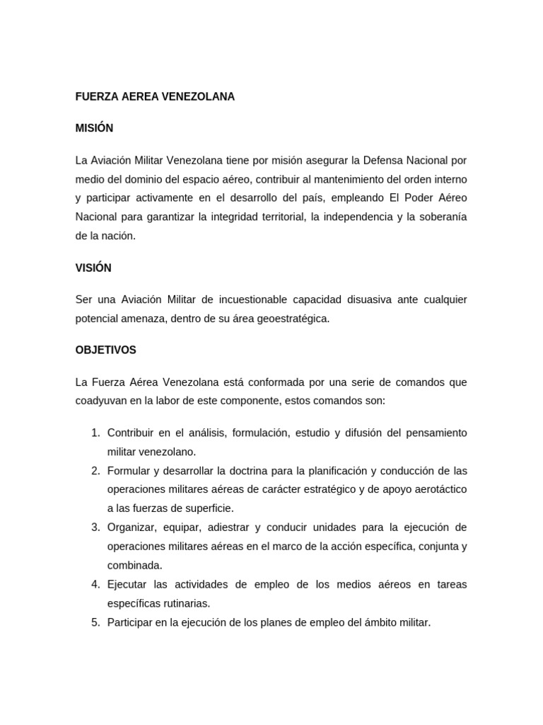Estructura Organizacional de La Fuerza Armada1 | PDF | Venezuela | Militar