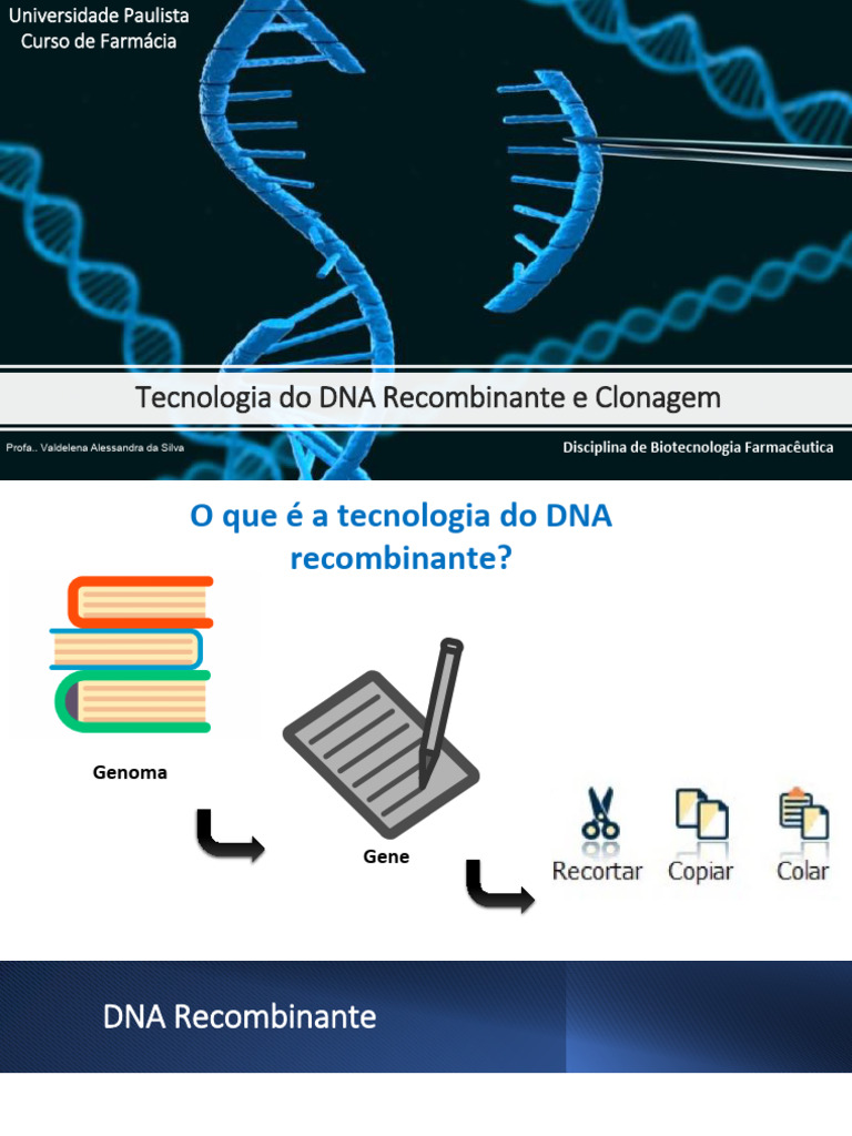 Tecnologia de DNA Recombinante e Clonagem | PDF | DNA | DNA recombinante