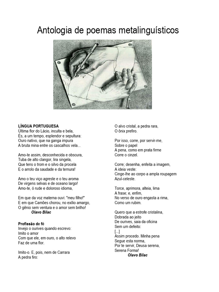 Antologia de Poesia Metalinguística | PDF | Amor