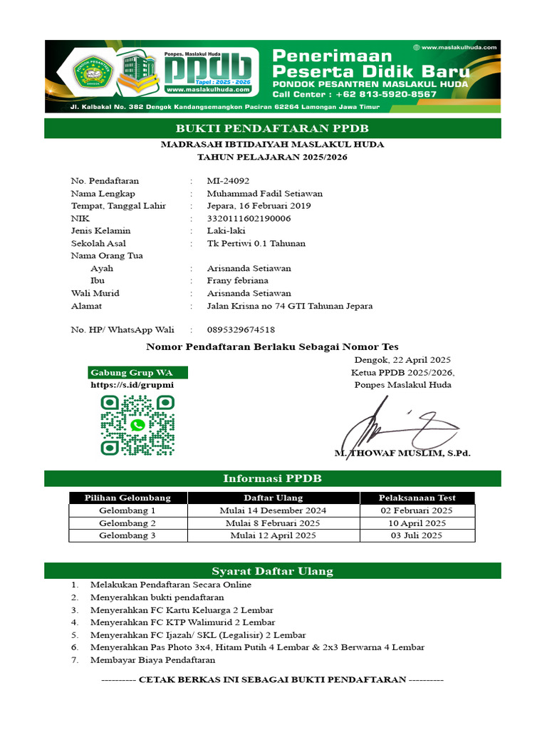 PPDB MI 2025_2026 - CETAK (1) | PDF