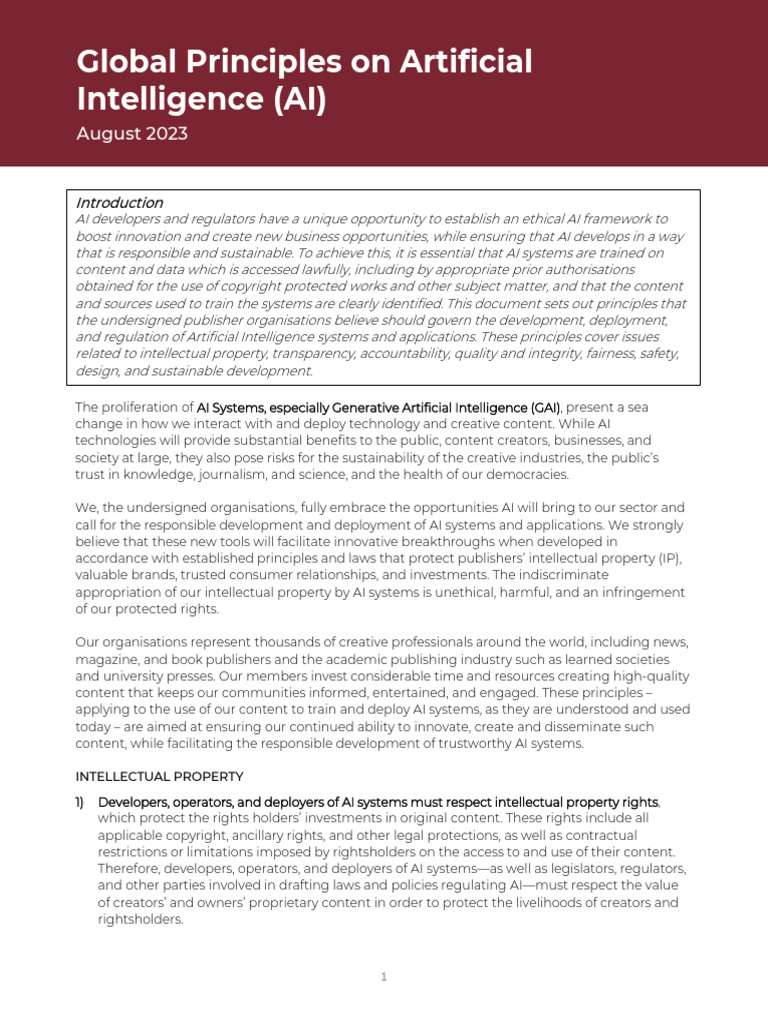 Global AI Principles 2023 | PDF | Artificial Intelligence ...