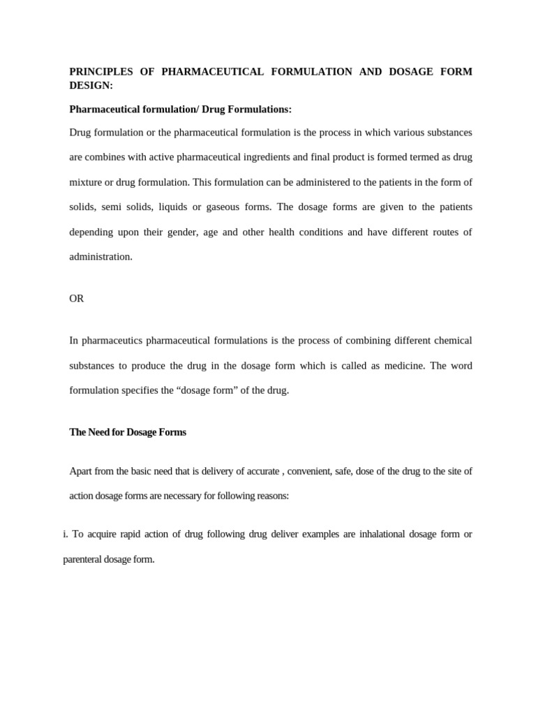 Principles of Pharmaceutical Formulation | PDF | Pharmaceutical ...