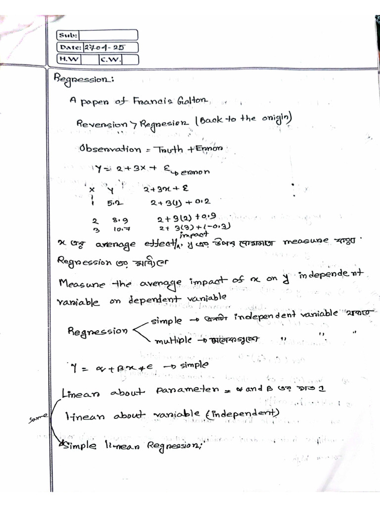 Regression Note | PDF