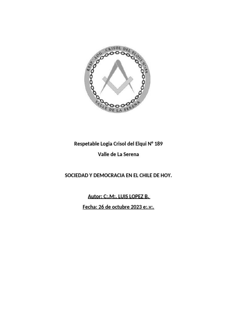 2023 10 11 Sociedad y Democracia en el chile de hoy (8) | PDF ...