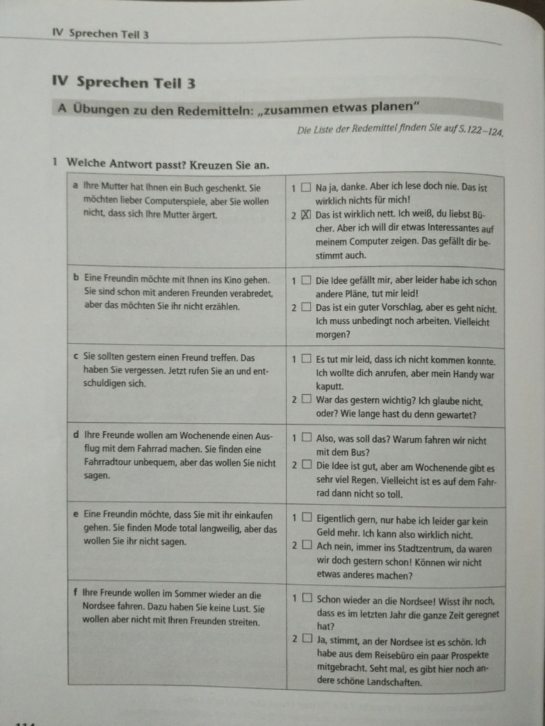 Sprechen Teil 3 Vorbereitung | PDF