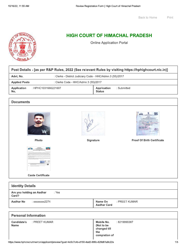 HP High Court Clerk | PDF