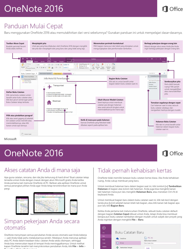 Panduan Cepat OneNote 2016 | PDF