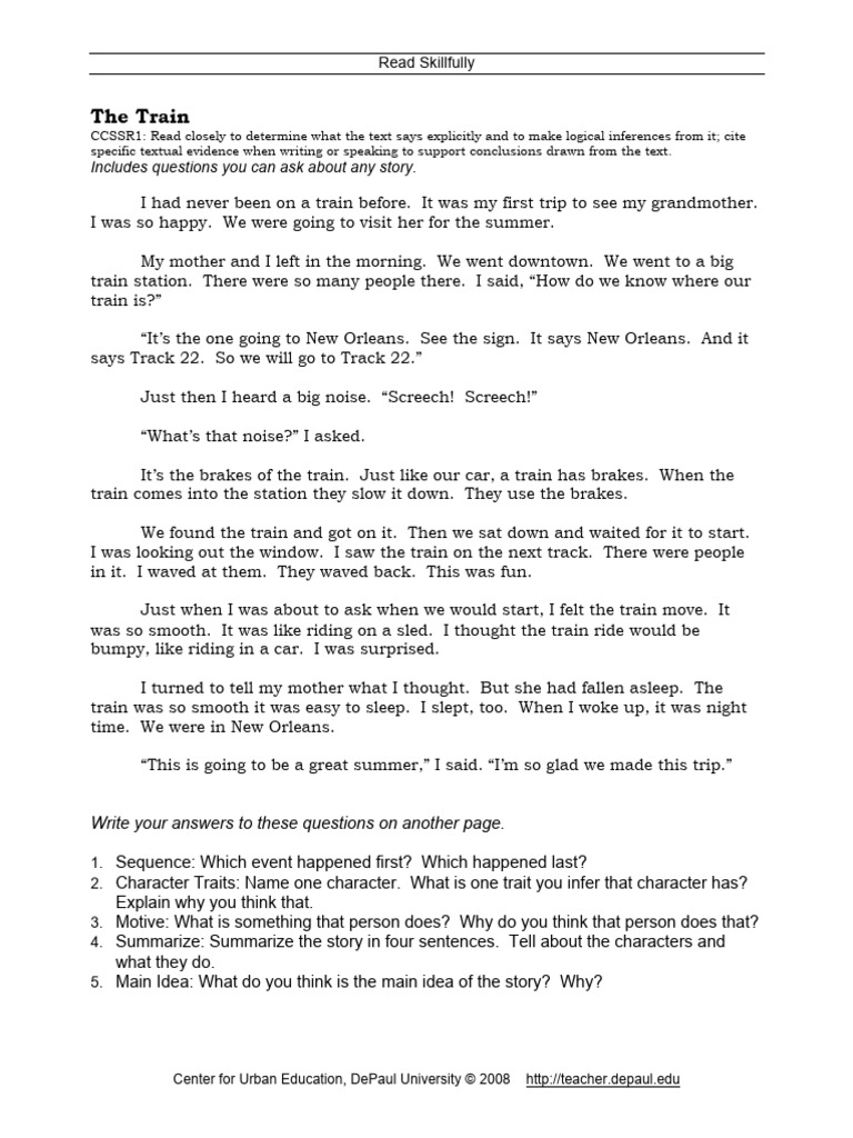 First Train Ride Adventure | PDF