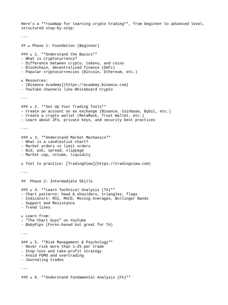 Road Map Crypto | PDF | Cryptocurrency | Algorithmic Trading