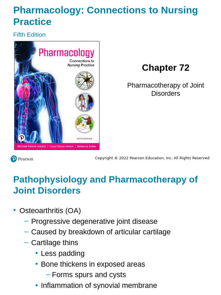 Pharmacotherapy for Joint Disorders | PDF | Gout | Osteoarthritis