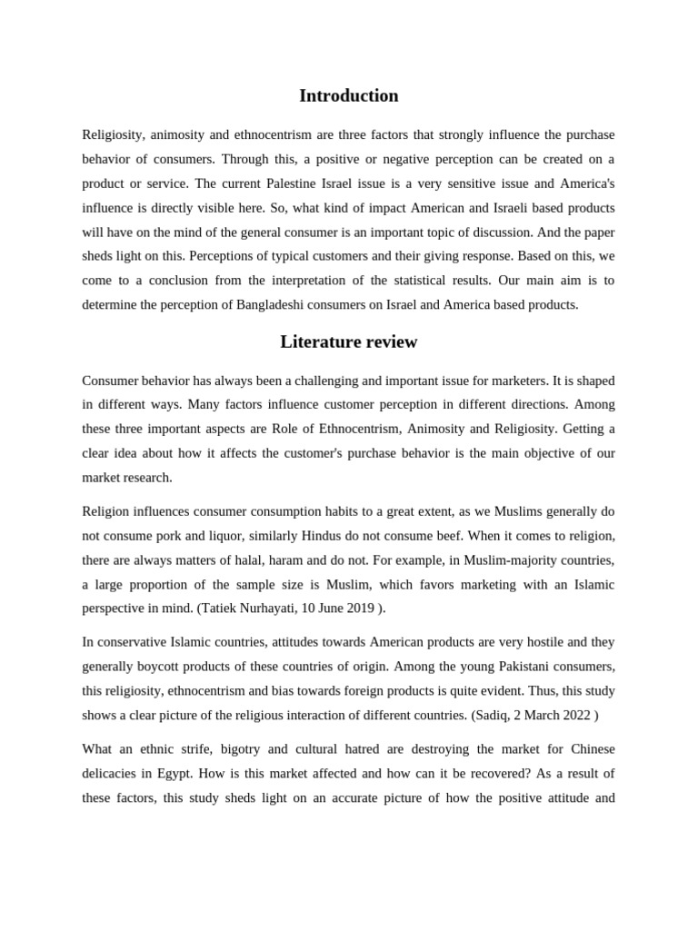 Literature Review Final Report | PDF | Behavior | Consumer Behaviour