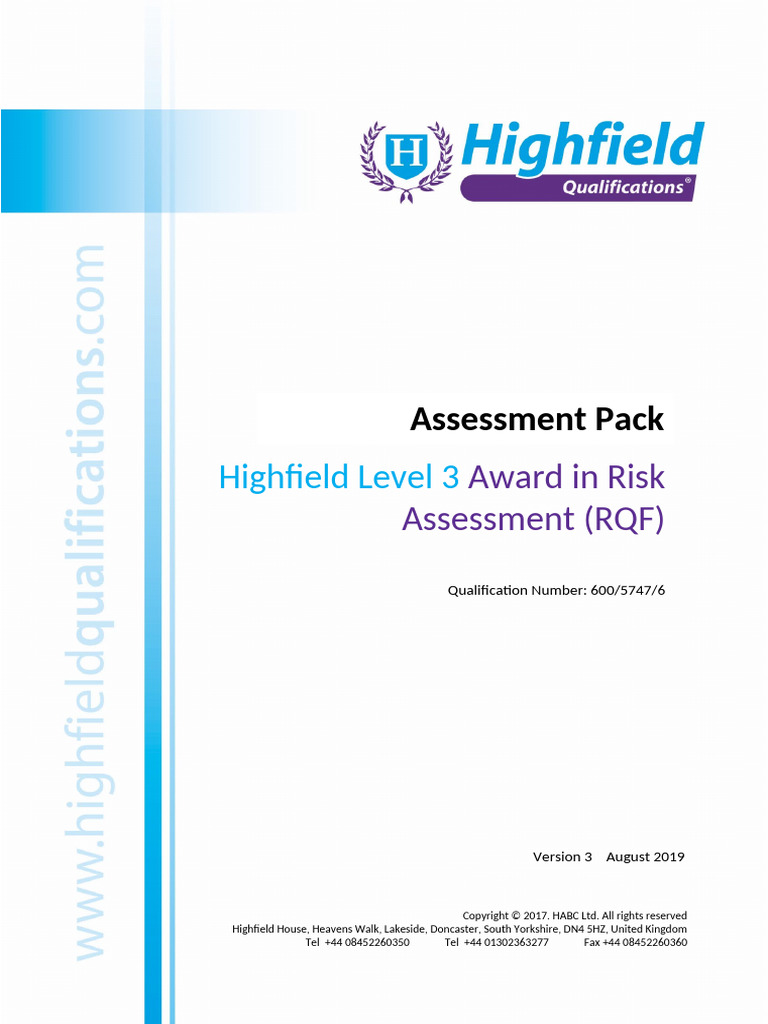 Highfield Level 3 Risk Assessment Guide | PDF | Risk | Hazards