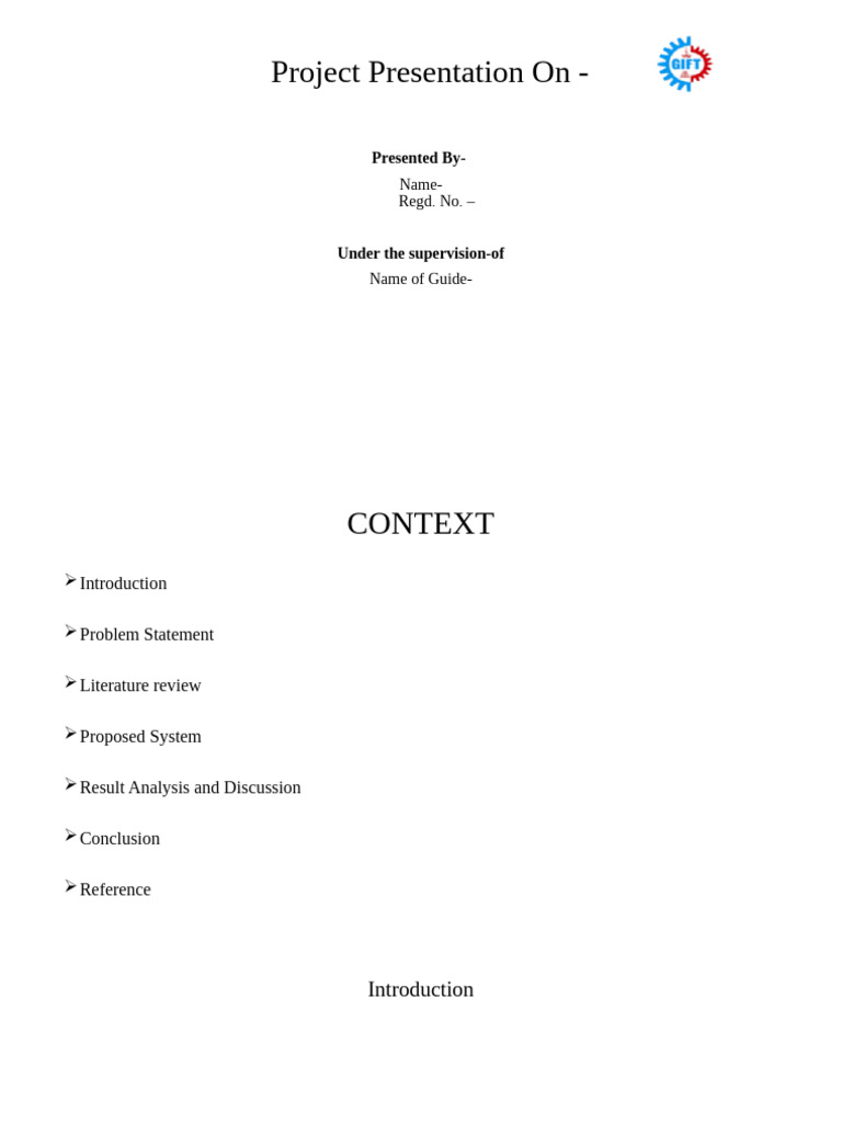 Project Presentation Structure Guide | PDF