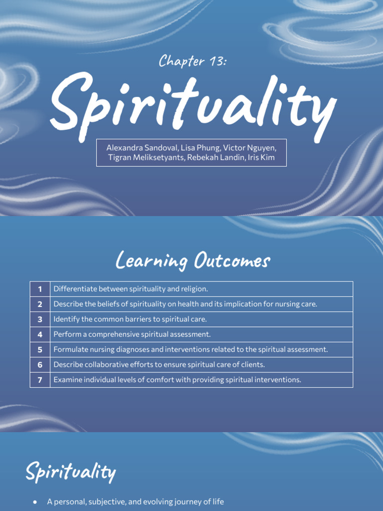 Chapter 13 - Spirituality | PDF | Spirituality | Nursing