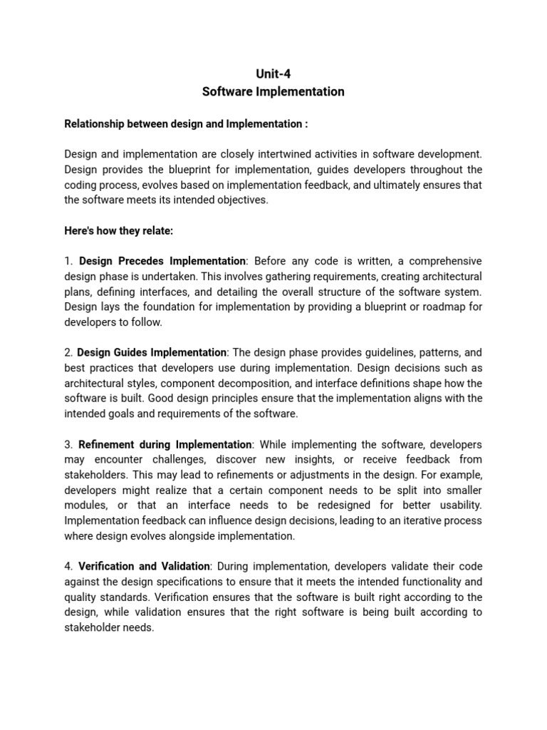 Design and Implementation in Software Development | PDF | Software ...