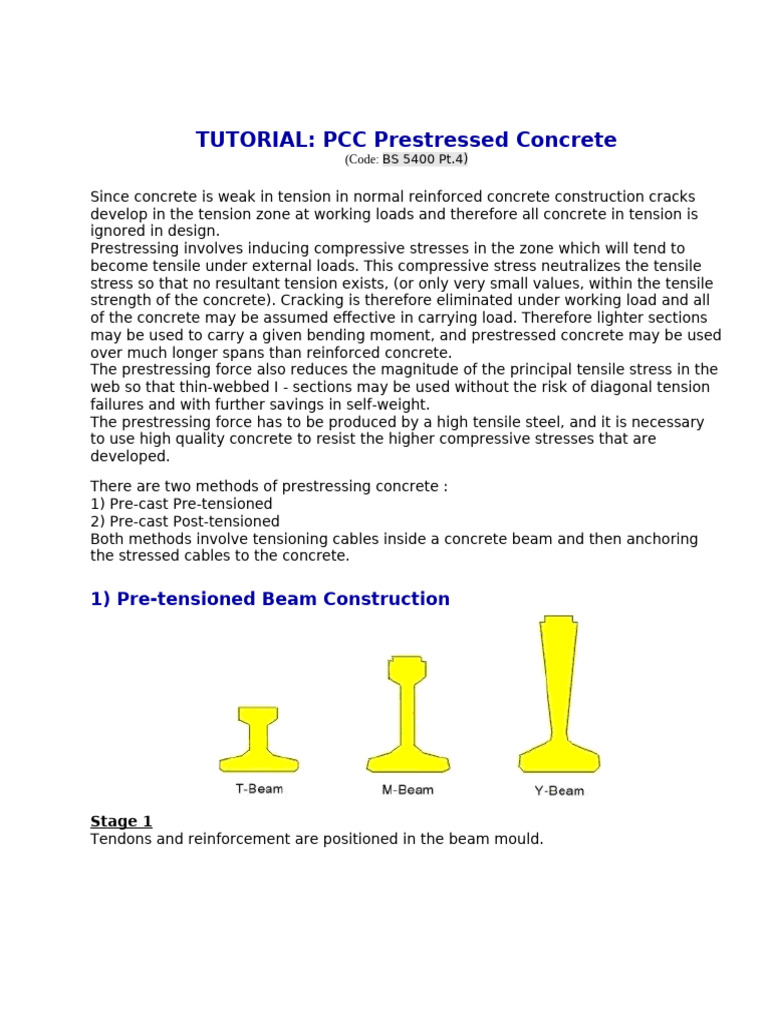 Notes On Prestressed Concrete | PDF | Prestressed Concrete | Beam ...
