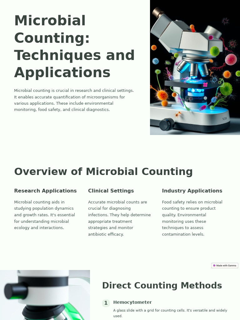 Microbial Counting Techniques Overview | PDF | Colony Forming Unit ...
