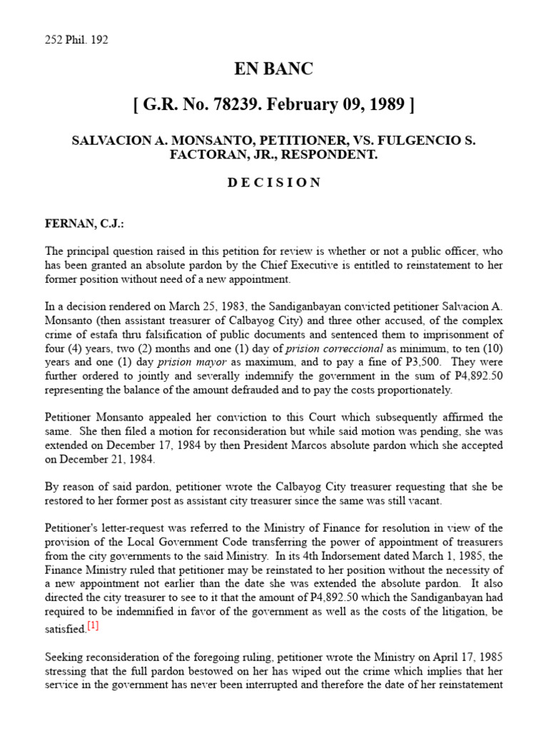 Pardon and Reinstatement of Public Officer | PDF | Pardon | Crimes