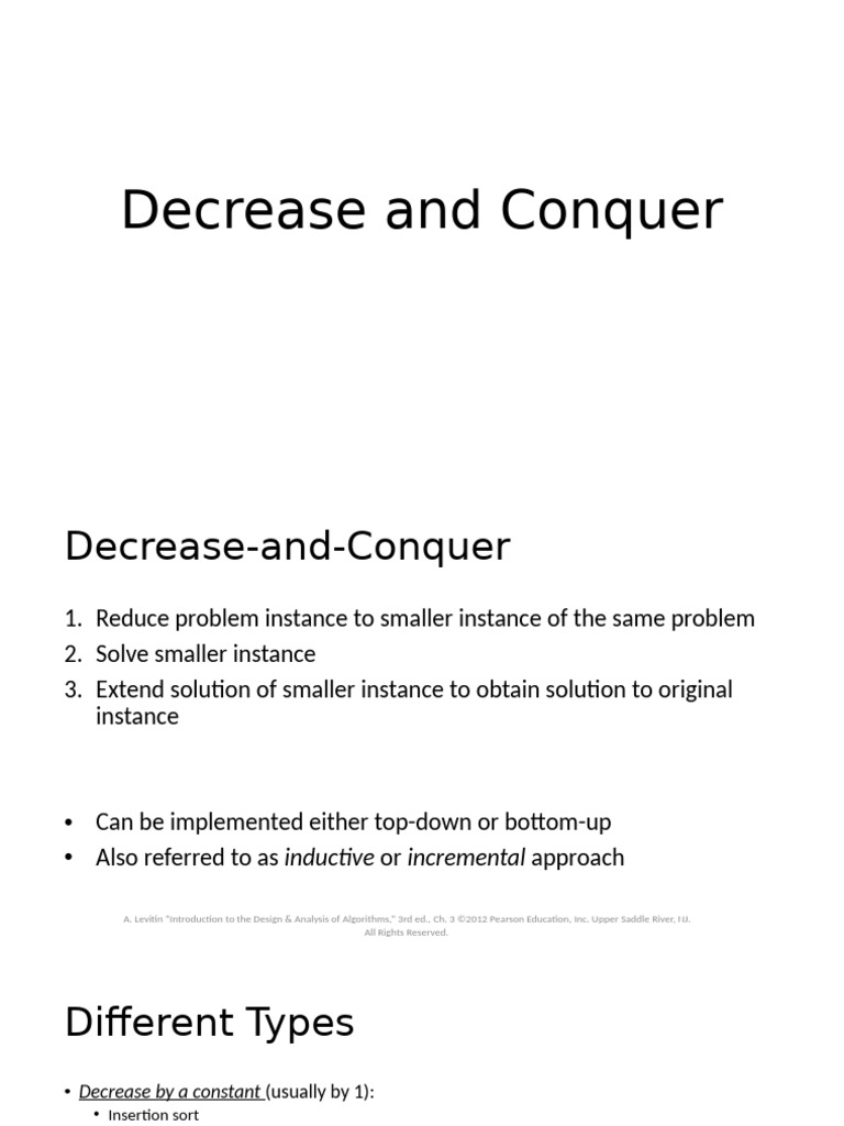 Decrease and Conquer | PDF | Multiplication | Applied Mathematics
