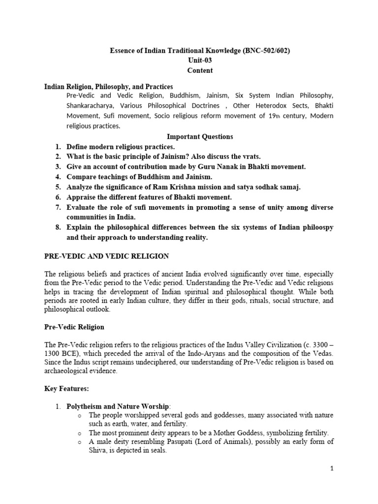 Indian Religion and Philosophy Overview | PDF | Vedanta | Brahman