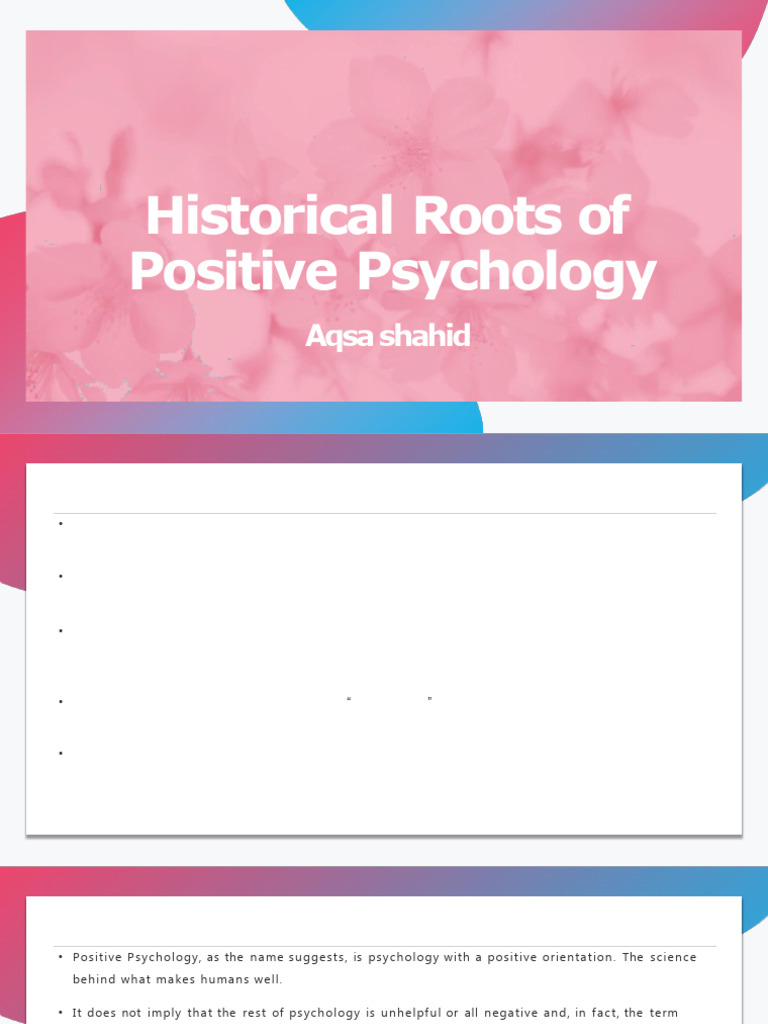 Historical Roots of Positive Psychology: Aqsa Shahid | PDF | Personal ...