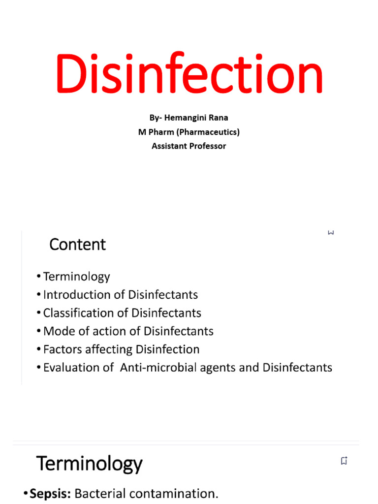 Disinfection and Antibiotic Testing Guide | PDF