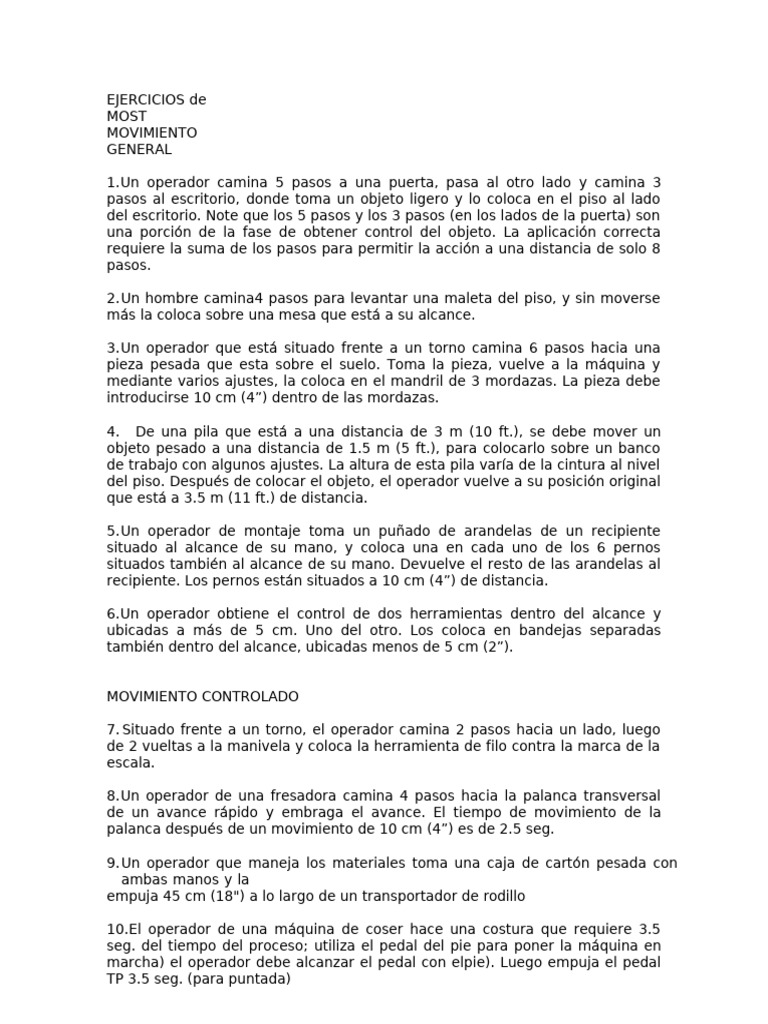 Ejercicios de Movimiento y Herramientas | PDF | Tornillo