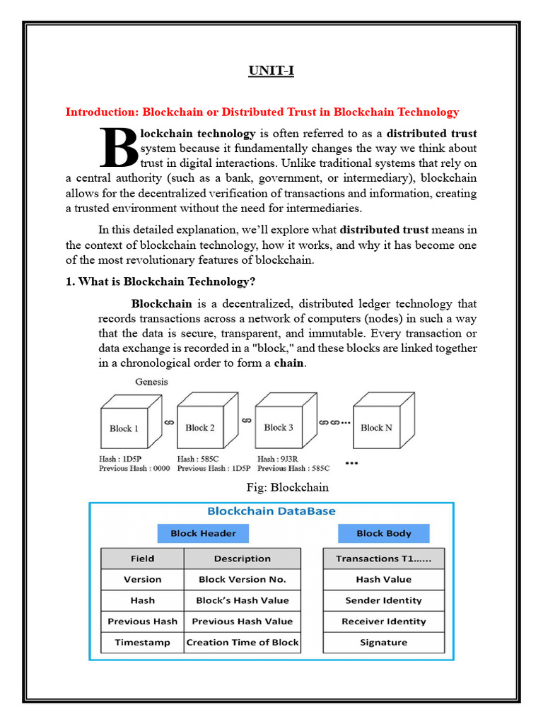 Unit-I BCT | PDF | Cryptocurrency | Bitcoin