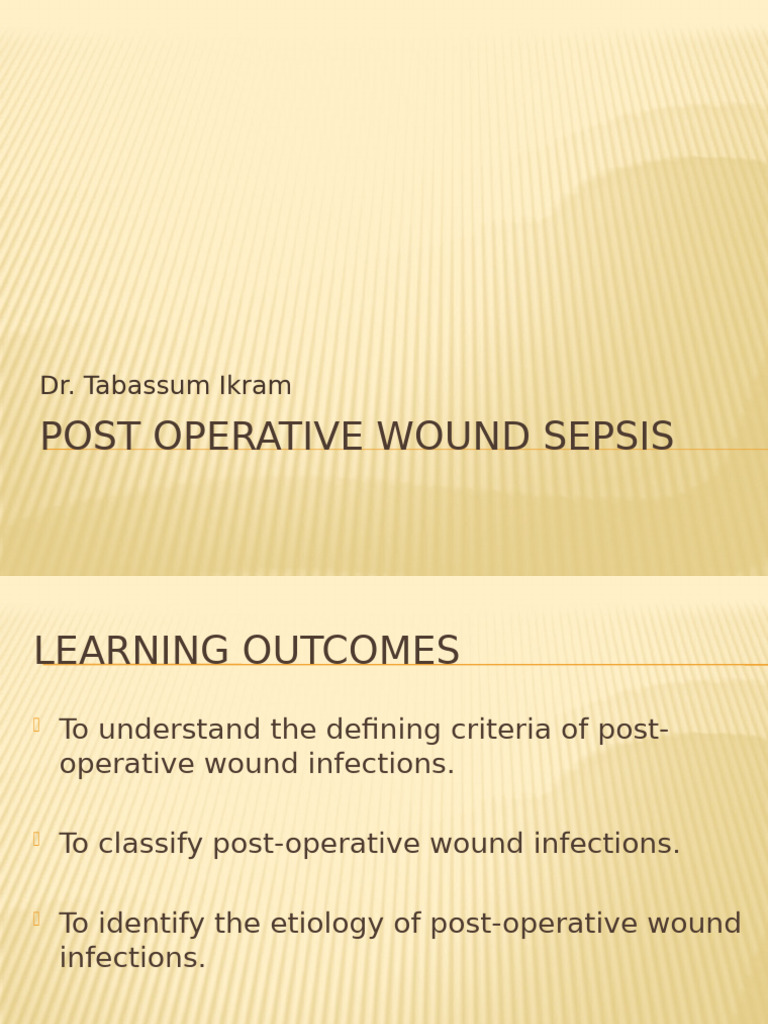 Post Operative Wound Sepsis | PDF | Surgery | Wound