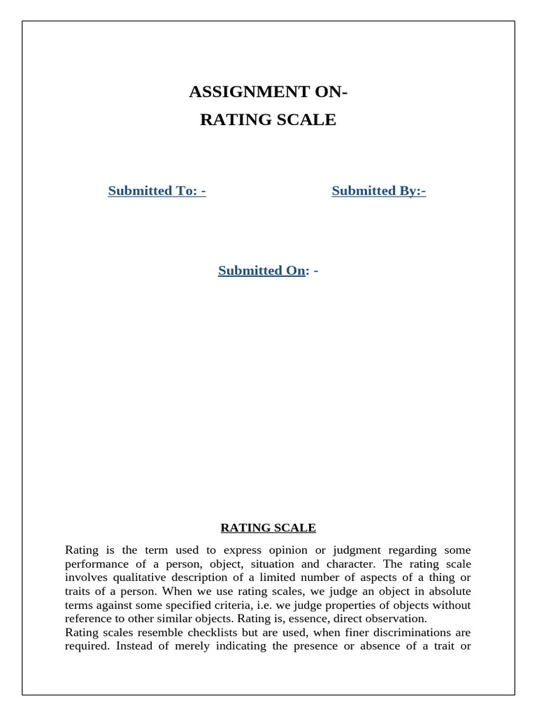 Understanding Rating Scales in Evaluation | PDF | Quantitative Research ...