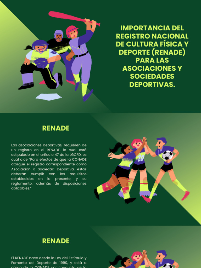 Registro Nacional de Deporte (RENADE) | PDF | Regulación | Sociedad de ...