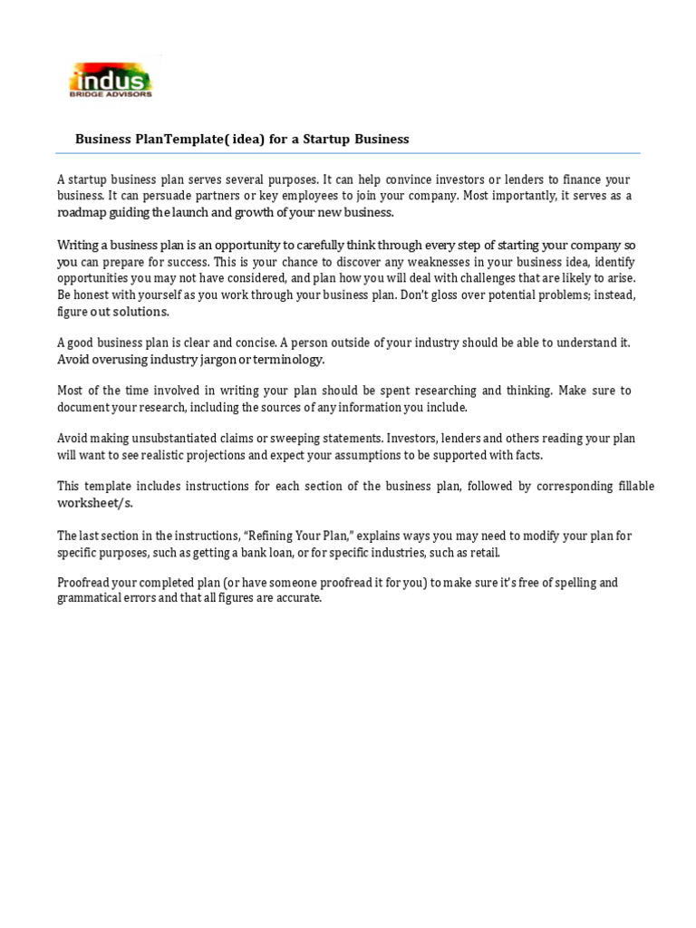 Startup Business Plan Template Guide | PDF | Income Statement | Pricing