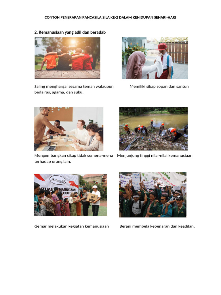 Penerapan Sila Ke-2 Pancasila Sehari-hari | PDF