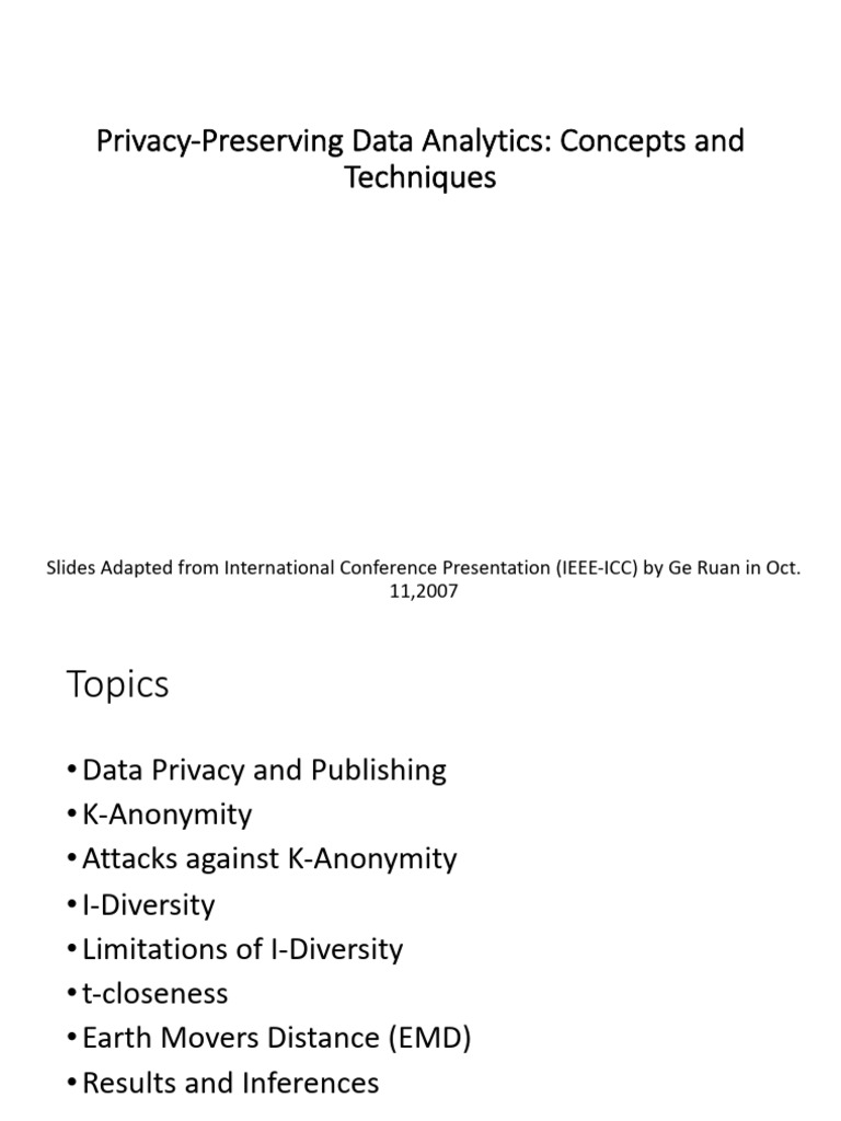 Privacy Preserving Data-Analytics | PDF | Privacy | Data