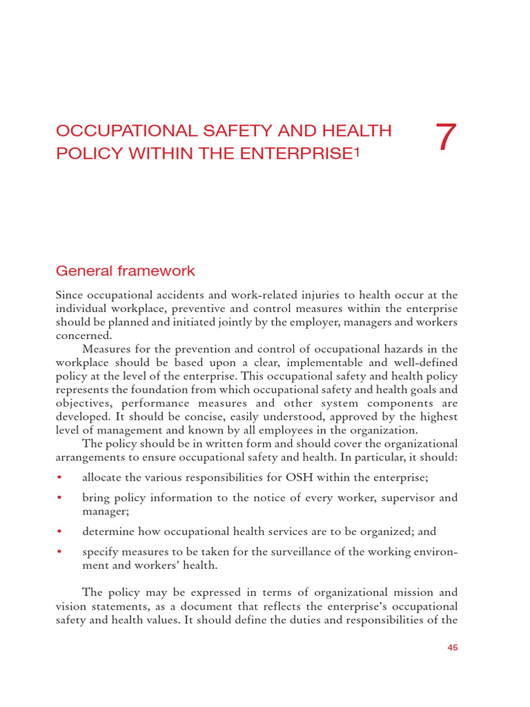 Occupational Safety and Health Policy | PDF | Occupational Safety And ...