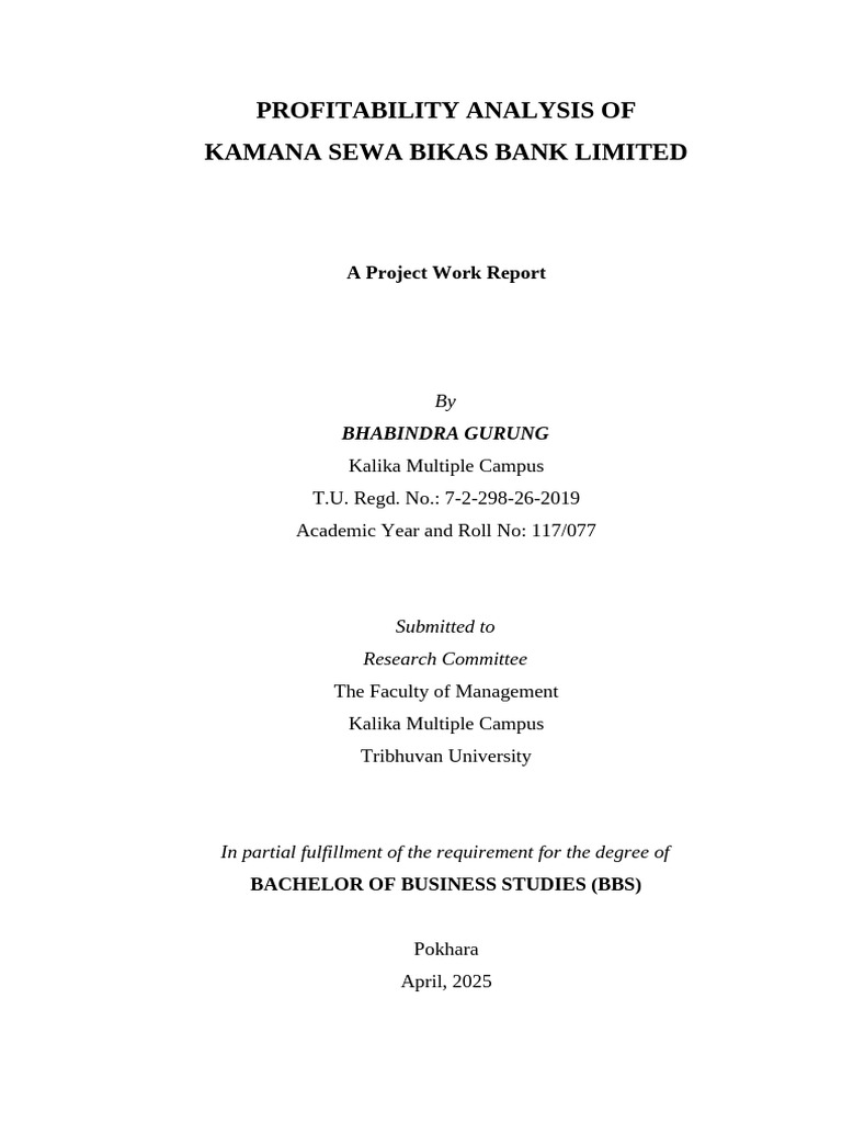 Profitability Analysis of KSBBL Report | PDF | Private Sector | Economies