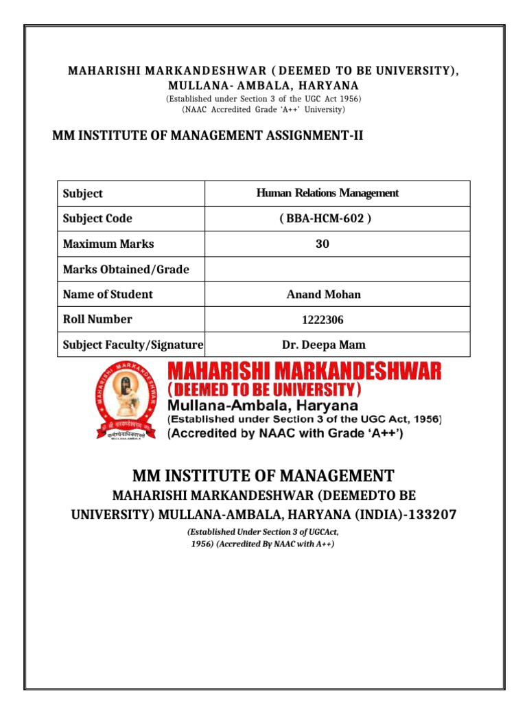Assignment Front Page 1 | PDF