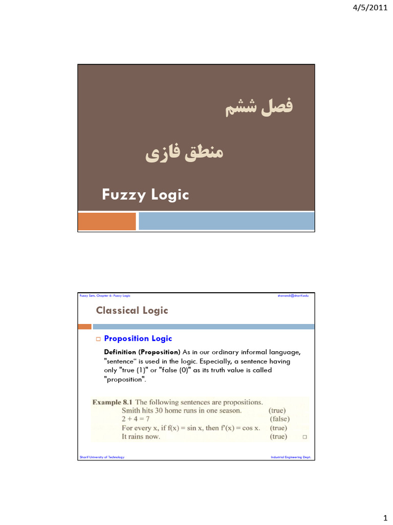 6 - Fuzzy Logic 91-2 | PDF | Logic | Fuzzy Logic