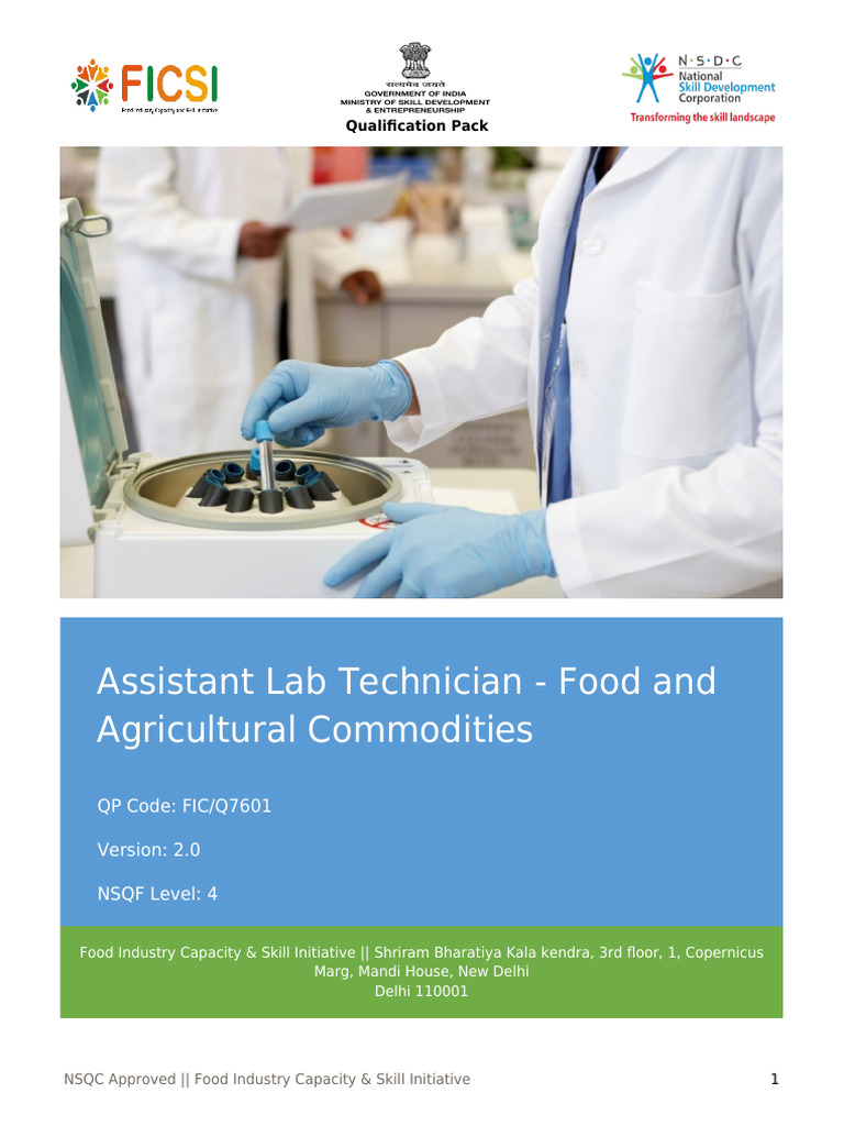 Assistant Lab Technician - Food and Agricultural Commodities | PDF ...