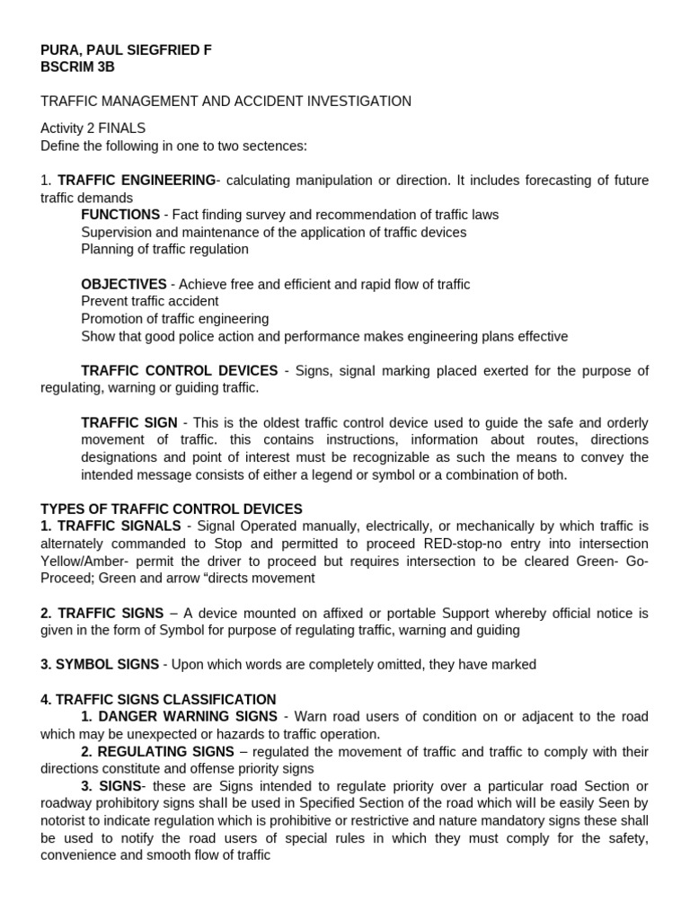 Traffic Management and Control Devices | PDF | Traffic | Road Surface