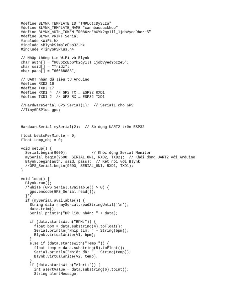 Code Esp32 Fulll | PDF