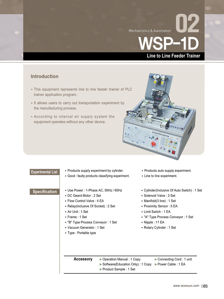 wsp-1d Line To Line Feeder Trainer | PDF