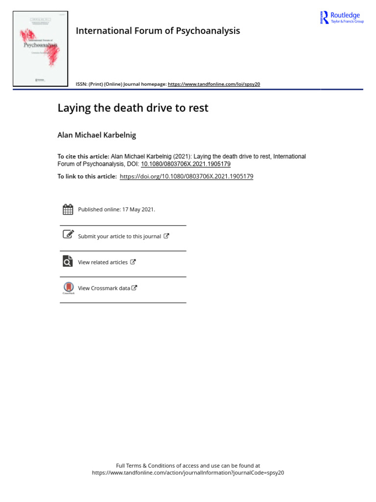 Critique of the Death Drive in Psychoanalysis | PDF | Psychoanalysis ...